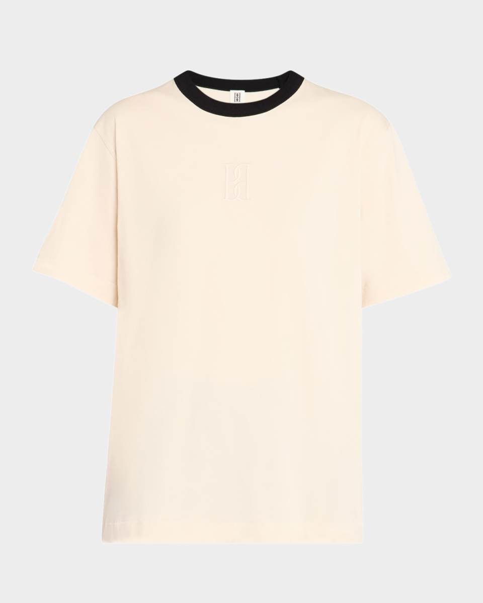 Fayeh Monogram Contrast-Trim T-Shirt